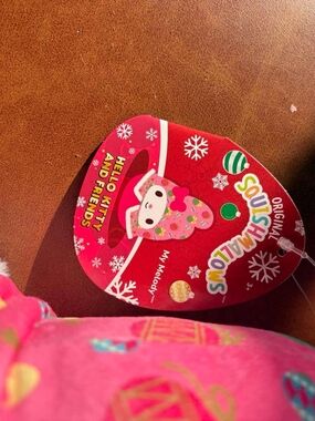 Squishmallows Pink Hello Kitty Holiday Tag